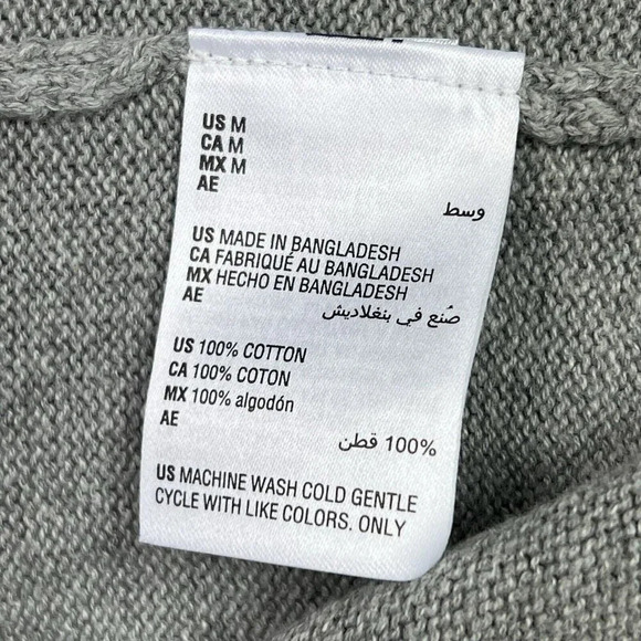 Club Room Mens Medium Textured Cotton Crew Neck Pullover Sweater Gray NWT - Picture 6 of 7